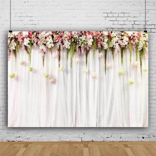 Colorful Flower Wall Party Photography Background Holiday Celebration Photo Booth Studio Decor