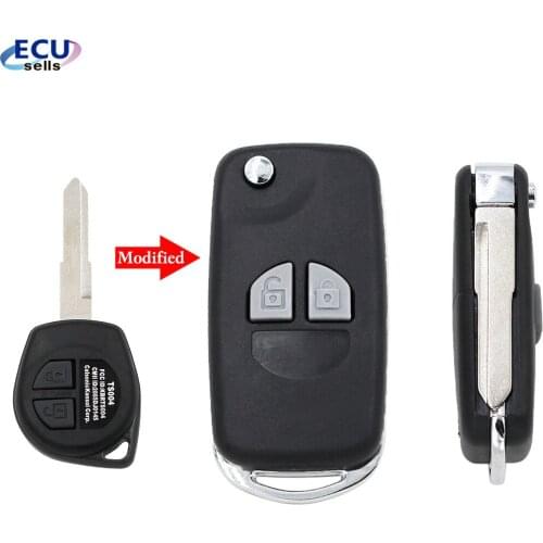 Modified Folding Remote Car Key Case Shell For SUZUKI HU87 Blade For SUZUKI SX4 Swift 2 Button + Button Pad
