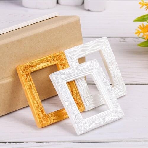Fashion Resin Photo Frame 2pcs Miniature Accessories Mini Photo Frame Crafts Simulation Furniture House Decoration Home Decor