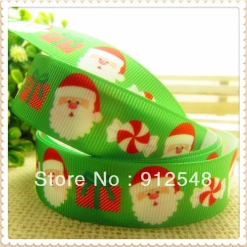 2013 Christmas New arrive,free shipping 7/8'' (22mm) Printed grosgrain ribbon,Santa Claus,91411