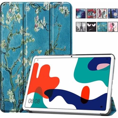 Painted Case For Huawei Matepad 10.4 Case Coque PU Leather Fold Stand Cover Case 10.4 "Tablet Funda For Huawei Matepad Case 2020