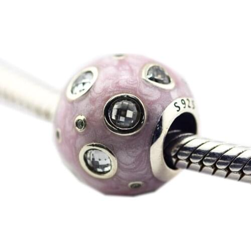 Pearlescent Pink Dreams Charm Woman DIY Beads For Jewelry Making Fit Original 925 Silver Charms Bracelet Silver Beads