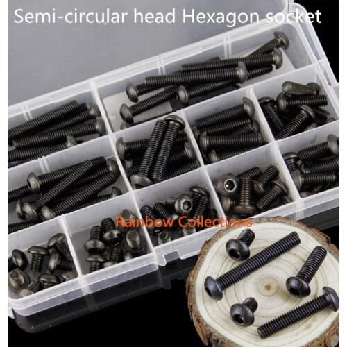 Grade 10.9 high-strength semi-circular head hexagon socket head cap bolts M3 M4 M5 M6 screws Hexagon socket screw bolts