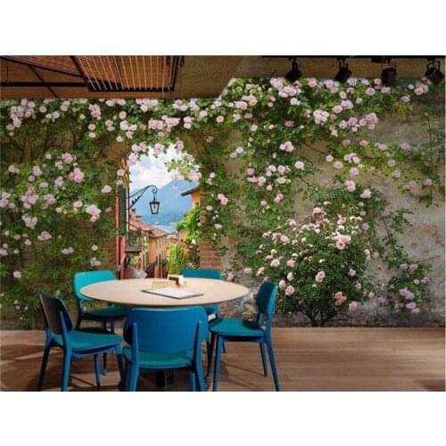 Custom Photo Wallpaper Mural Wall Sticker 3D 3D Rose Rose Background Wall papel de parede