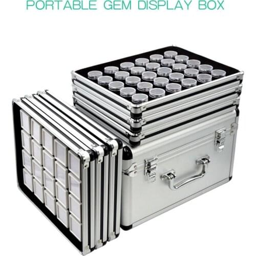 Professional diamond gem box, jewelry storage aluminum alloy tray, jewelry display tray,Buy 6 trays and get aluminum box