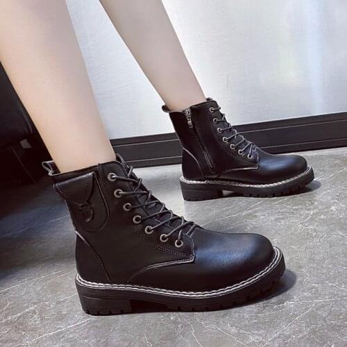 Mew Women Boots Women Shoes Round Toes Square Heel Black Boots Fashion Warm Zipper Motorcycle Boots botas altas mujer Plus Size