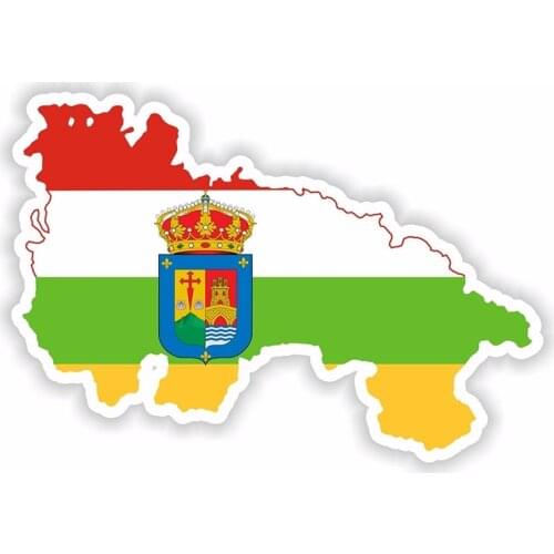 Fuzhen Boutique Decals Exterior Accessorie La Rioja Spain Map Flag Sticker Silhouette for Bumper Door Decal Waterproof Stickers