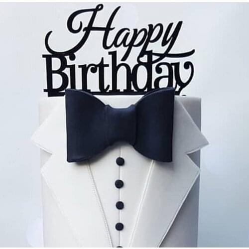 Celebrate Happy Birthday Acrylic Cake Topper Black Birthday Cake Topper for Kids Birthday Party Cake Decorations Baby Shower New