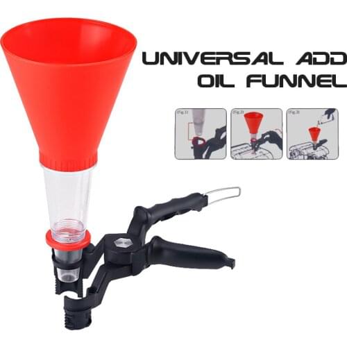 Car Truck Engine Oil Funnel Adjustable Fixed Bracket Filling Spout Pour Tool Kit Car Acessories for Women Car Oil Change Tool