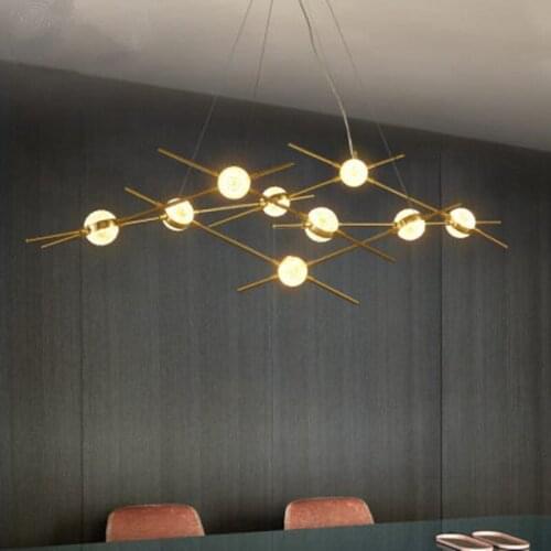 Gold simple led pendant light living room white neutral cool led hanging lamp modern kitchen fixture led lighting dining room