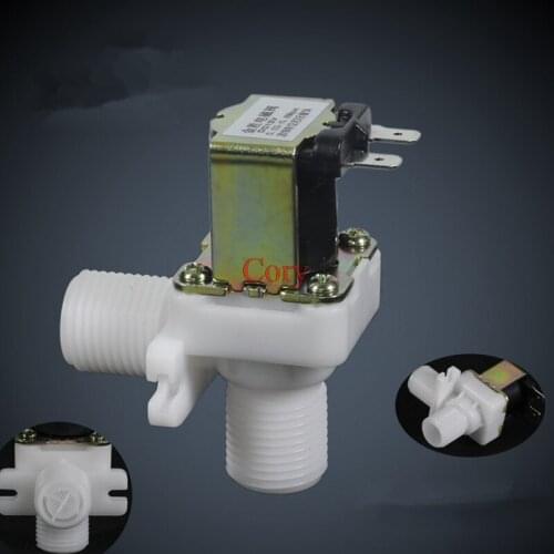 1PC Solenoid valve G1/2 DN15 Male Plastic vertical angle type 12V DC Water dispenser,washing machine PBT Body Material