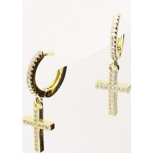 10 Pairs Fashion Zirconia Cross earrings Gold Cross drop earrings fashion jewelry earrings women earrings Cross earrings 8279