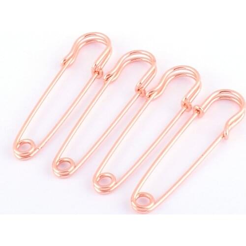 10pcs 69mm Rose Gold Safety pins Metal Safety Pins Larger Safety Pins Kilt Pins Broochs letter Bar Pins Apparel Accessories DIY