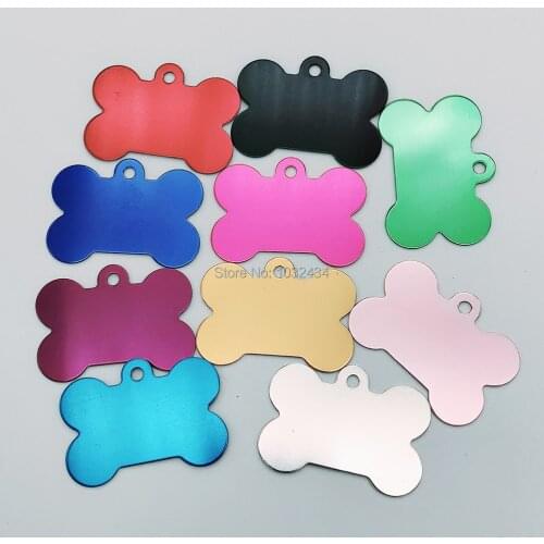 1200pcs/Lot Wholesale Personalized Customized Blank Tag DIY Custom Bone Shaped Pet ID Pendant Dog Collar Accessories