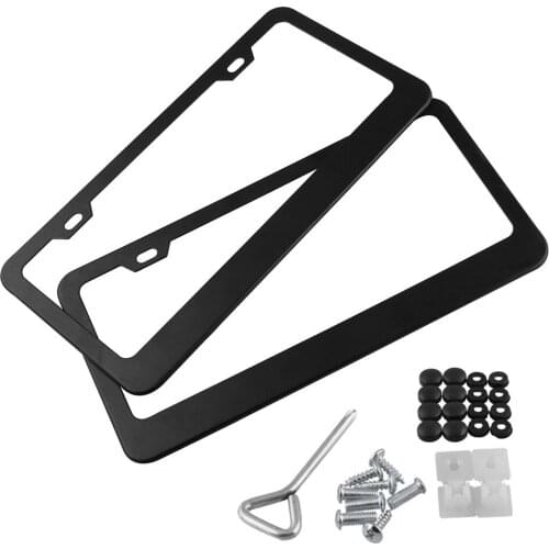 2pcs Car License Plate US Standard Size Bracket License Plate Frame Aluminum License Plate Frame License Plate Set