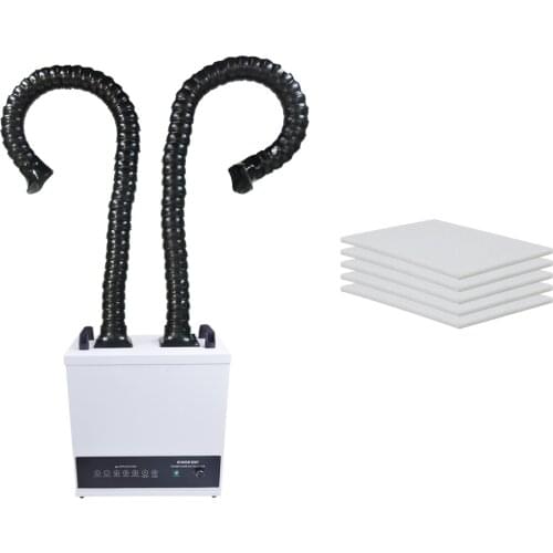 KNOKOO 200W FED80 Fume Extractor Double Channel Welding Soldering Smoke Absorber Purifier Laser Smoke Cleaner White Color