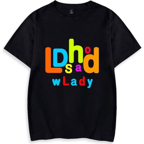 2021 LDShadowLady Short-sleeved T-shirt Harajuku Printed Logo Hot Red Net Game Blogger Summer Round Collar Clothes