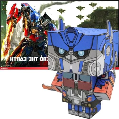 No-glue Optimus Prime Transformers Folding 3D Paper Model Papercraft Anime Game Figure DIY Cubee Kids Adult Craft Toys CS-051