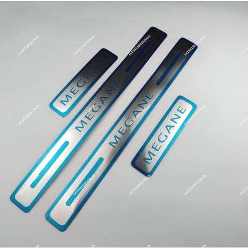 4PCS Ultrathin Stainless Steel Car Stickers Styling Door Sill Scuff Plate Article For Renault Megane 2015-2021