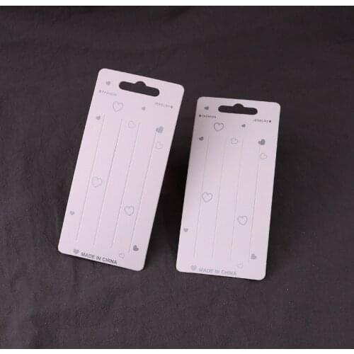 50Pcs/lot 7x15cm Heart Striped Hairpin Paper Cards Square Jewelry Hang Tag Counter Hair Clip Ornament Packaging Card