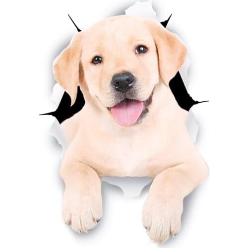 A0515# 13cm/17cm Removable Decal CUTE WHITE LABRADOR Car Sticker Waterproof Accessories on Bumper Rear Window Laptop