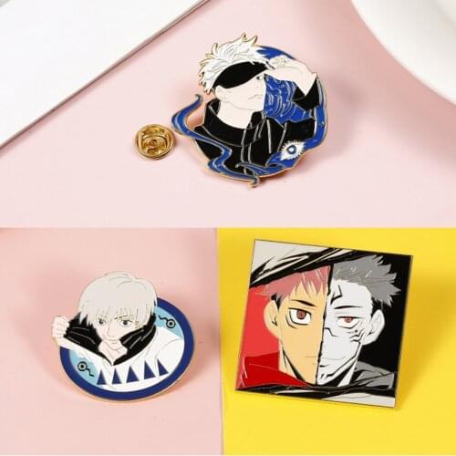 Anime Jujutsu Kaisen Inumaki Toge Itadori Yuji Ryomen Sukuna Cosplay Cartoon Costume Props Metal Badge Pin Alloy Brooch