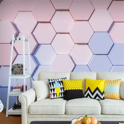 Beibehang Custom Nordic geometric wall papers home decor background color powder blue gradient net red milk tea shop wallpaper