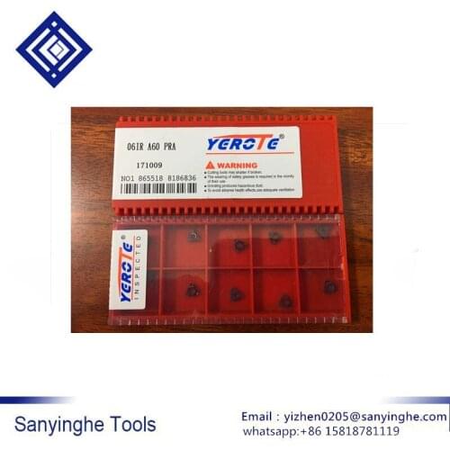 Free shipping 10pcs/lots 06IR A60 PRA threaded metal insert lathe threading tool cnc carbide threading blade