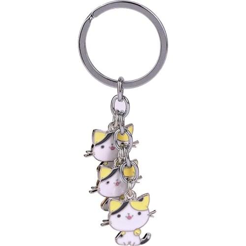 Keychain Cute Cat Keychain Anime Keychain DIY Pendant Pet Keychain Wallet Charm Supplies Gift Keyring Womens Accessories