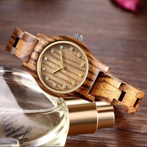 Reloj Femenino New Design Wooden Watch Women Small Gold Pointer Antique Luxury Female Slender Band Watch Lady Gift Drop Shipping