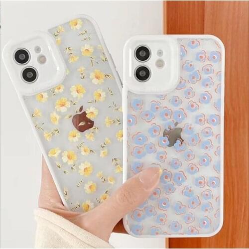 Cute Yellow Flower Phone Case for Iphone 12 11 Pro Max Soft Tpu Case for Iphone Xr Xs Xsmax 8 7 Plus Back Cover Protect