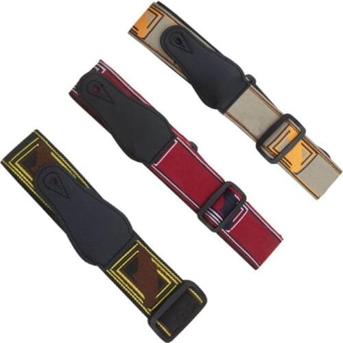 Adjustable Guitar Belt Nylon Guitar Strap with Leather Ends For Electric Acoustic Guitar Parts Accessories