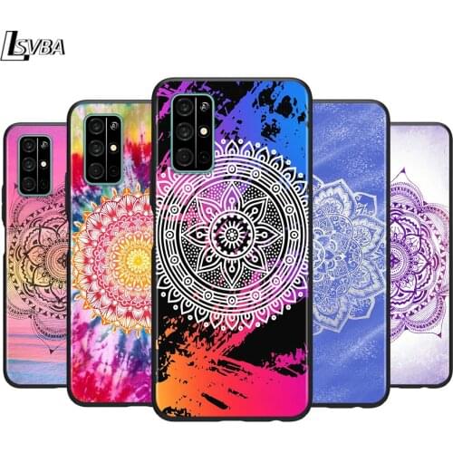 Indian Mandala Yoga for Huawei Honor 30 20S 20 10i 9S 9A 9C 9X 8X 10 9 Lite 8A 7C 7A Pro Phone Case Black Cover
