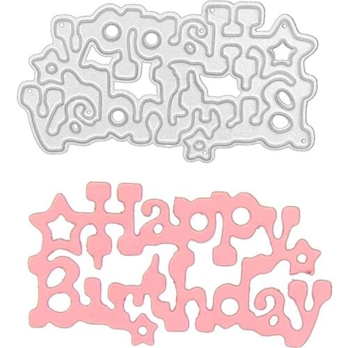 Julyarts Happy Birthday Scrapbooking Material Cutting Dies For Scrapbooking Card Album Making Embossing Punch Craft