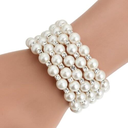 Multilayer Bracelet Pearl Bracelet Pearl Spiral Winding Fashion Korean Version Female Spira lMultilayer