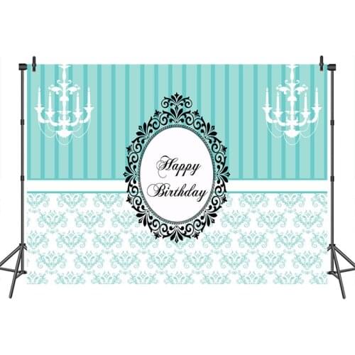 Neoback Happy Birthday Photographic Background Chandelier Banner Decoration Photography Backdrops Studio Shoots