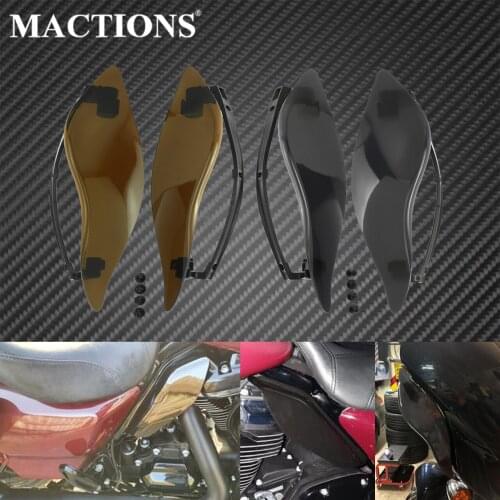 Motorcycle Adjustable Windshield Side Wings Air Deflectors Black/Smoke For Harley Touring Electra Street Glide FLHT 2014-2020