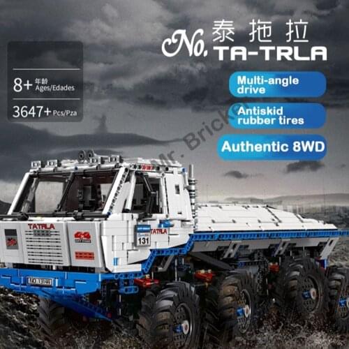 MOULD KING 13144 High-Tech The Arakawa Moc Tow Off-Road Truck Tatra 813 8x8 Snowplow With 27092 Building Blocks Brick Toys Gifts