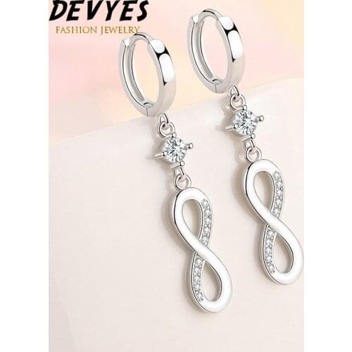 2021 New Trendy Female Earrings Figure Eight Long Tassel Drop Earrings Fashion Zircon Ear Hooks Jewelry for Party Wedding