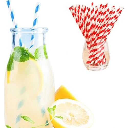 25pcs/set Disposable Stripe Retro Striped Straw Paper for Baby Shower Wedding Party Birthday Party Decoration Supplies Drinking