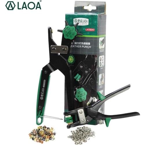 LAOA Japan Style Punching pliers Labor-saved Hole Puncher Hollow Hole Stamp Puncher 6 Size Head 2.0 ~ 4.5mm 6 Sizes
