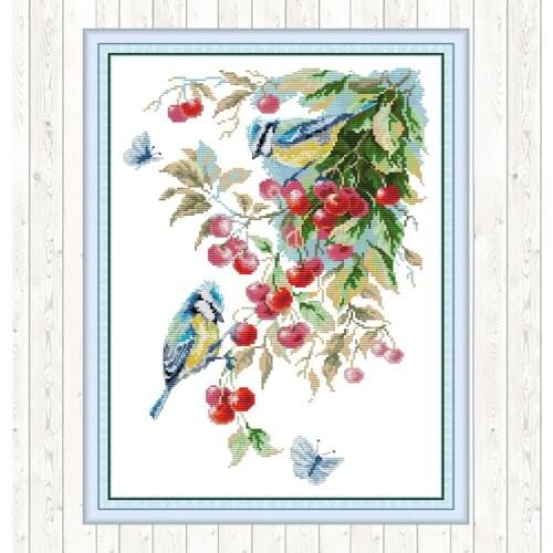 Bird In The Tree Home Decor 11CT 14CT Cross Stitch Set Cross Stitch Kits Embroidery Handmade Needlework Package DMC Floss Kits