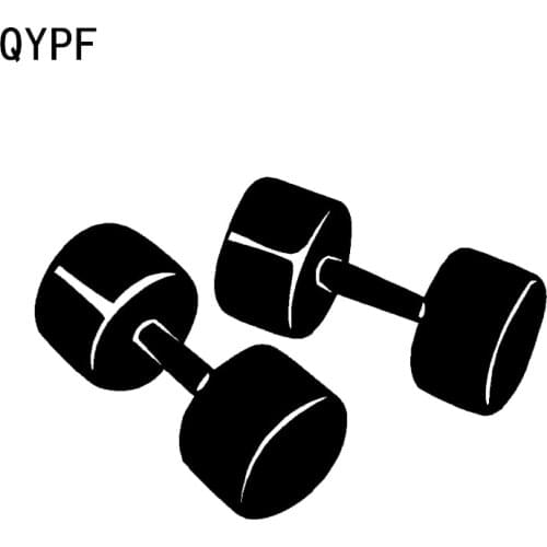 QYPF 15.6*10.5CM Interesting Dumbbells Fitness Training Decor Vinyl Car Sticker High Quality C16-0349