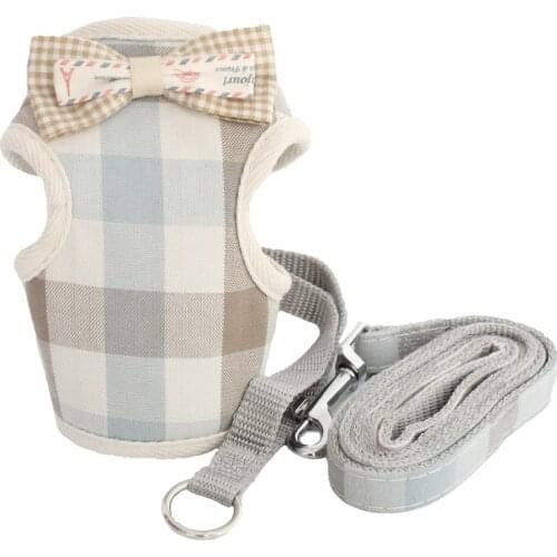 Retro Plaid Vest Small Dog Cat Halter Harness Lead Cloth Chest Strap For Dogs 6044028 Pet Puppy Supplies