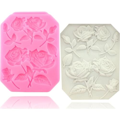 Tree Rose Flower Form Silicone Molds Wedding Cake Decorating Tools Cupcake Baking Chocolate Fondant Mold Candy Clay Resin Moulds