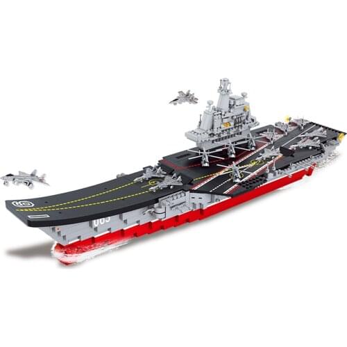 Sluban 0399 1:450 Aircraftss Carrierss Antisubmarine Helicopters Building Block Set ship 3D Bricks DIY Toys For Children