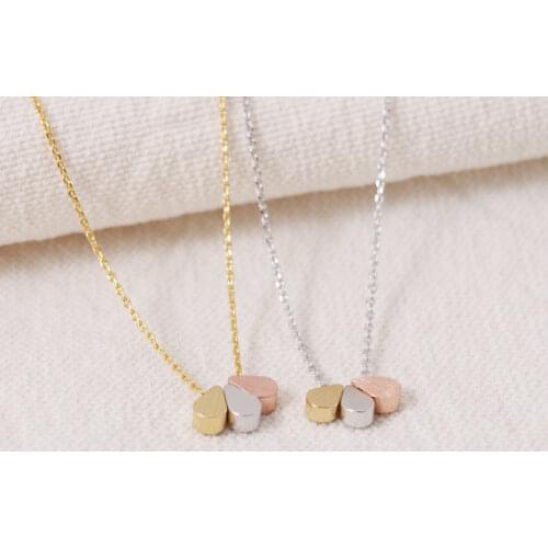 SMJEL New Fashion Ladys Crystal 3 Teardrops Necklace Shiny Pendant for Women Wholesale 30pcs-N060