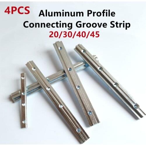 4PCS Connector Joint Aluminum Profile Length Extension Zinc Plated Fastener With Screws For 20/30/40/45 Series Aluminum Profile