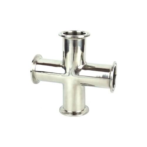 19mm Pipe OD Tri Clamp 50.5mm Feerule OD 304 Stainless Steel 304 4 Way Cross Sanitary Fitting Home brew