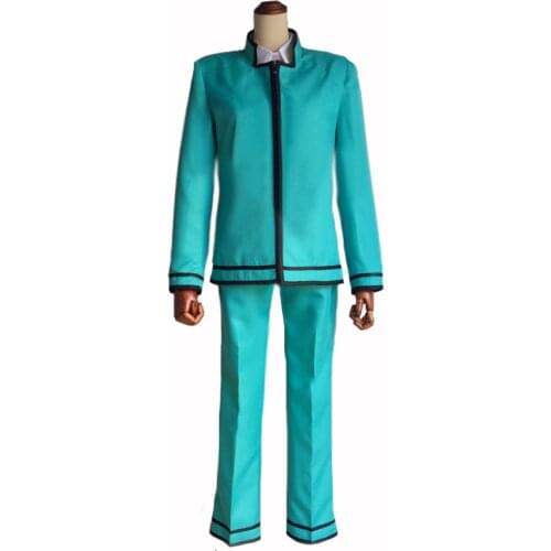 The Disastrous Life of Saiki K. Cosplay costumes Mens Saiki Kusuo green clothing cosplay green suits coat+pants